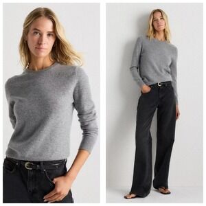 Quince Womens Gray Mongolian 100% Cashmere Crew Neck Pullover Sweater Size L/XL